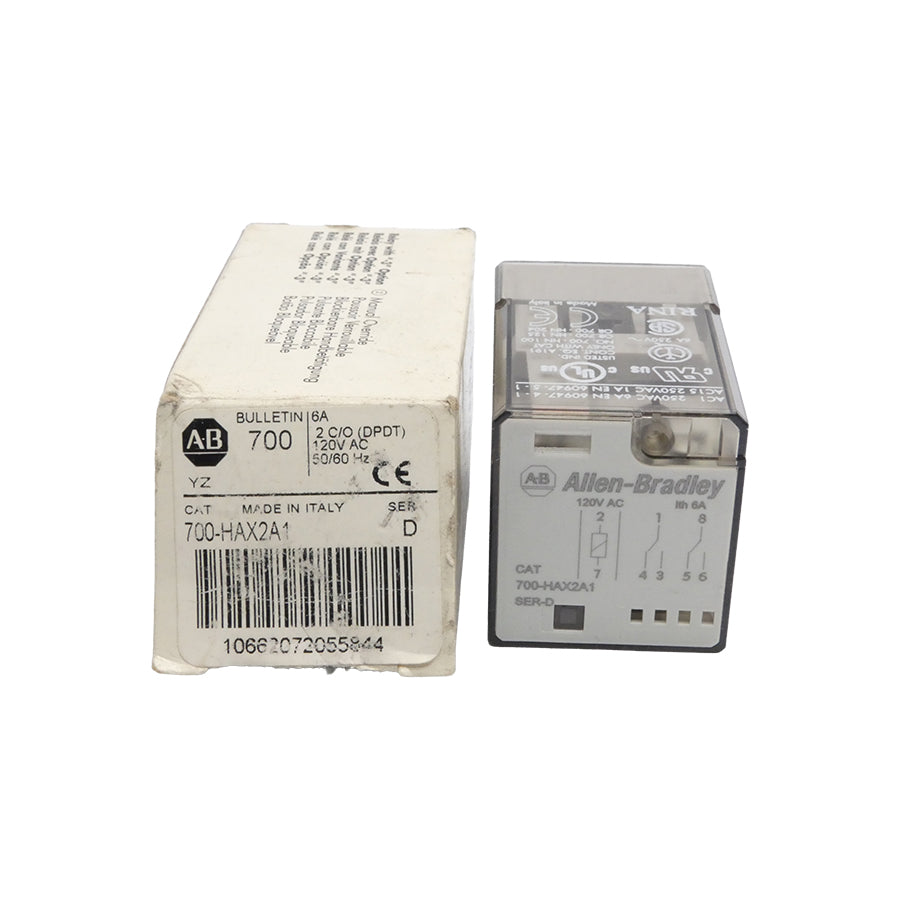ALLEN BRADLEY 700-HAX2A1 SER. D 120VAC 6A (WH) NSMP
