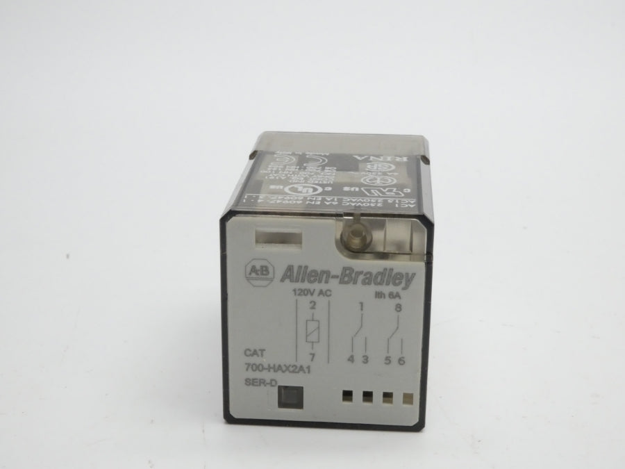 ALLEN BRADLEY 700-HAX2A1 SER. D 120VAC 6A (WH) NSMP