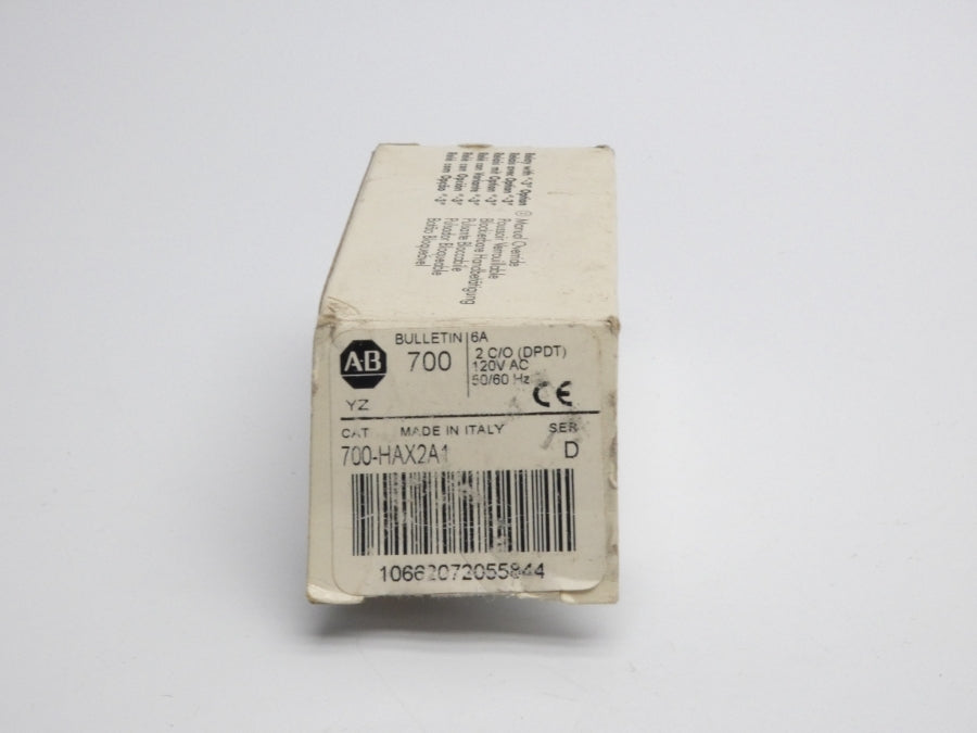 ALLEN BRADLEY 700-HAX2A1 SER. D 120VAC 6A (WH) NSMP