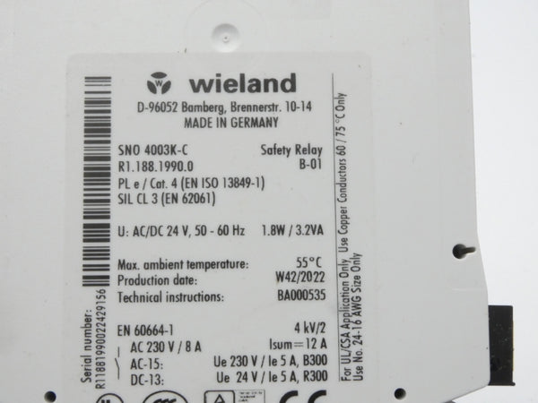WIELAND R1.188.1990.0 24V 12A NSMP