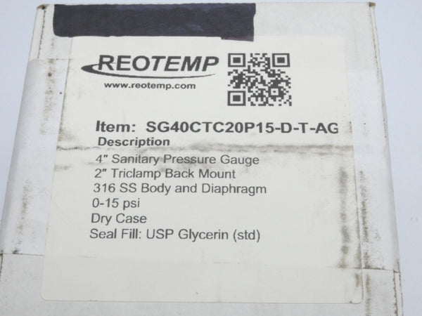 REOTEMP SG40CTC20P15-D-T-AG 0-15PSI NSFS
