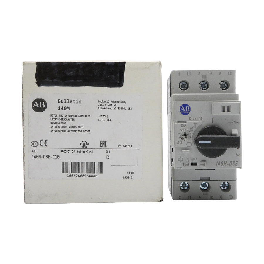 ALLEN BRADLEY 140M-D8E-C10 SER. D 690V 6.3-10A (WH) NSMP