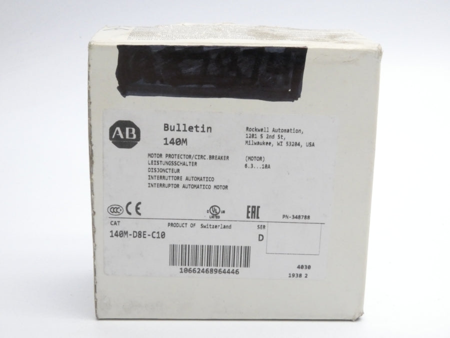 ALLEN BRADLEY 140M-D8E-C10 SER. D 690V 6.3-10A (WH) NSMP