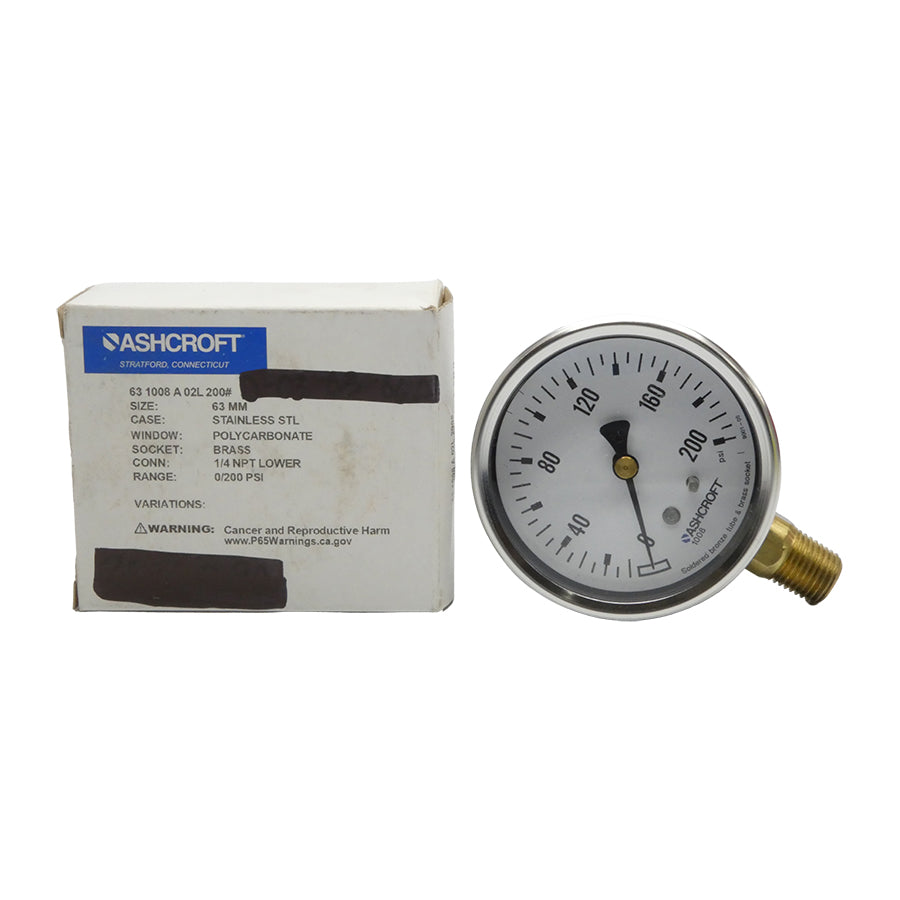 ASHCROFT 631008A02L200# 0/200PSI NSMP