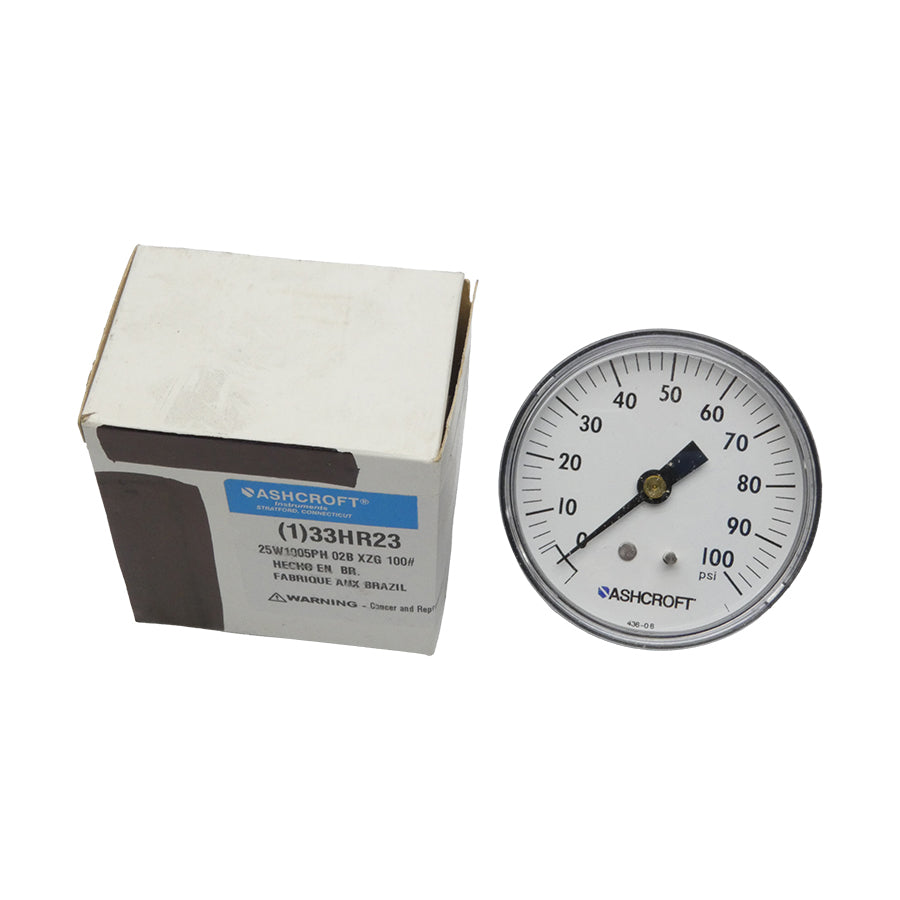 ASHCROFT 25W1005PH02BXZG100# 33HR23 0-100PSI NSMP