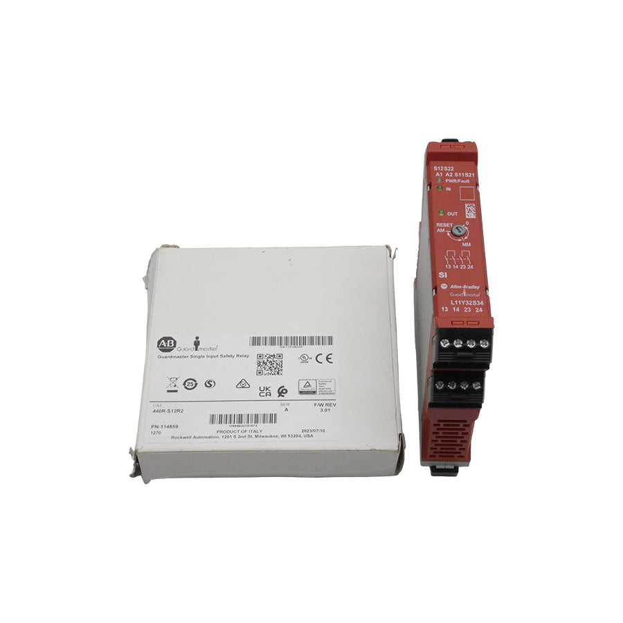 ALLEN BRADLEY 440R-S12R2 SER. A F/W 3.01 24VDC 2A (WH) (AS IS) NSMP