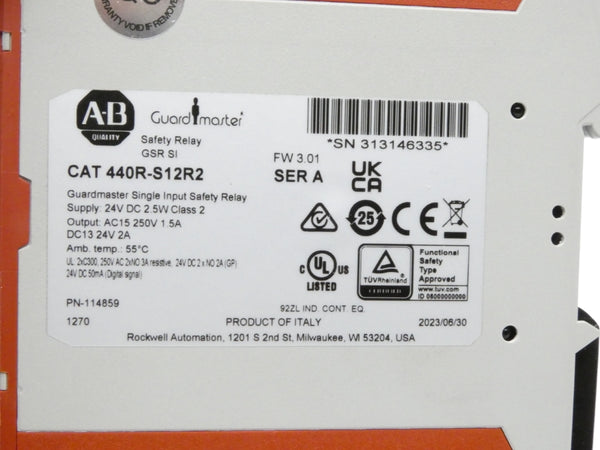 INDUSTRIAL SPARE PART 440R-S12R2 SER. A F/W 3.01 24VDC 2A (WH) (AS IS) NSMP