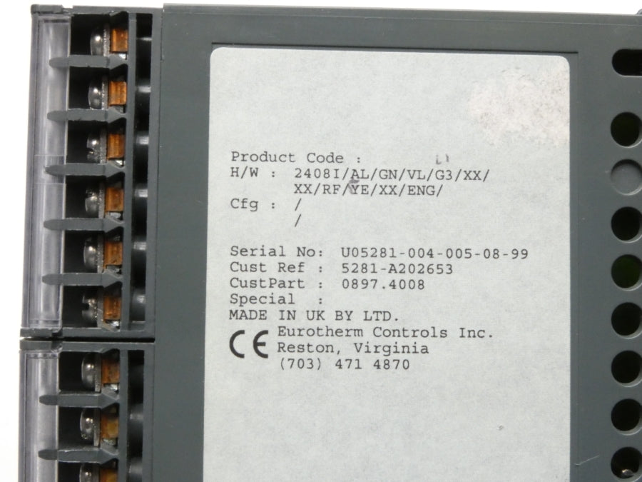 EUROTHERM 2408I/AL/GN/VL/G3/XX/XX/RF/YE/XX/ENG/ 240VAC 2A NSNP