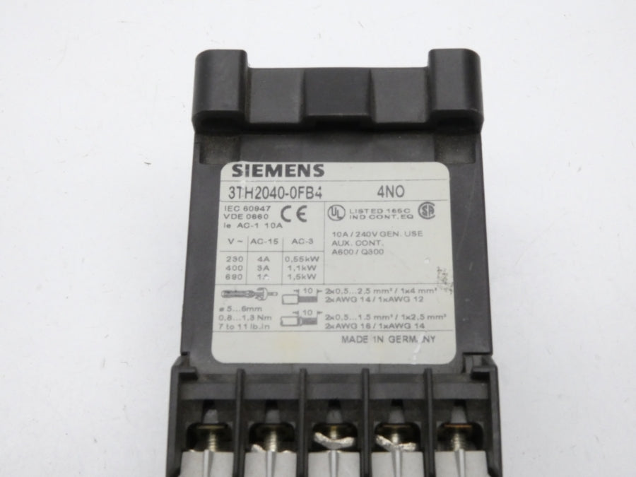 SIEMENS 3TH2040-0FB4 19-40VDC 10A UNMP