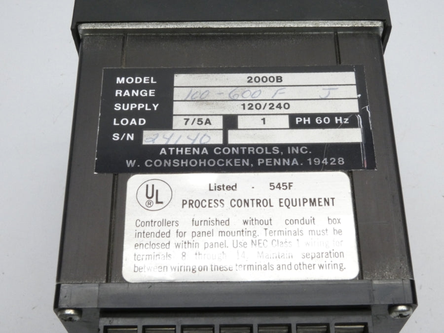 ATHENA CONTROLS 2000B 120/240V 7/5A UNMP