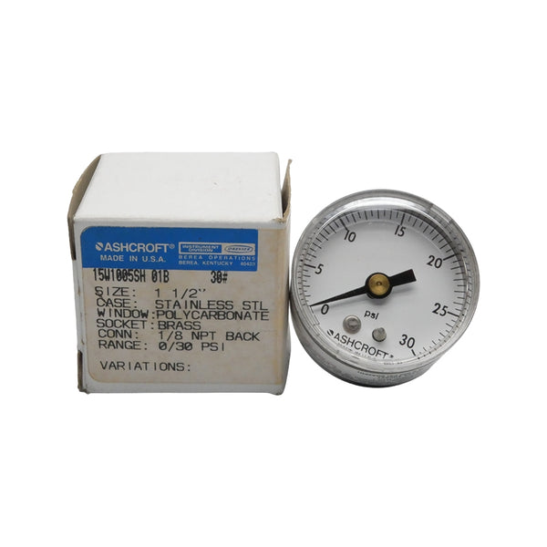 ASHCROFT 15W1005SH01B-30# 0/30PSI NSMP
