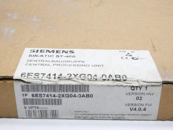 SIEMENS 6ES7414-2XG04-0AB0 F/W V4.0.4 VER. 02 NSFS