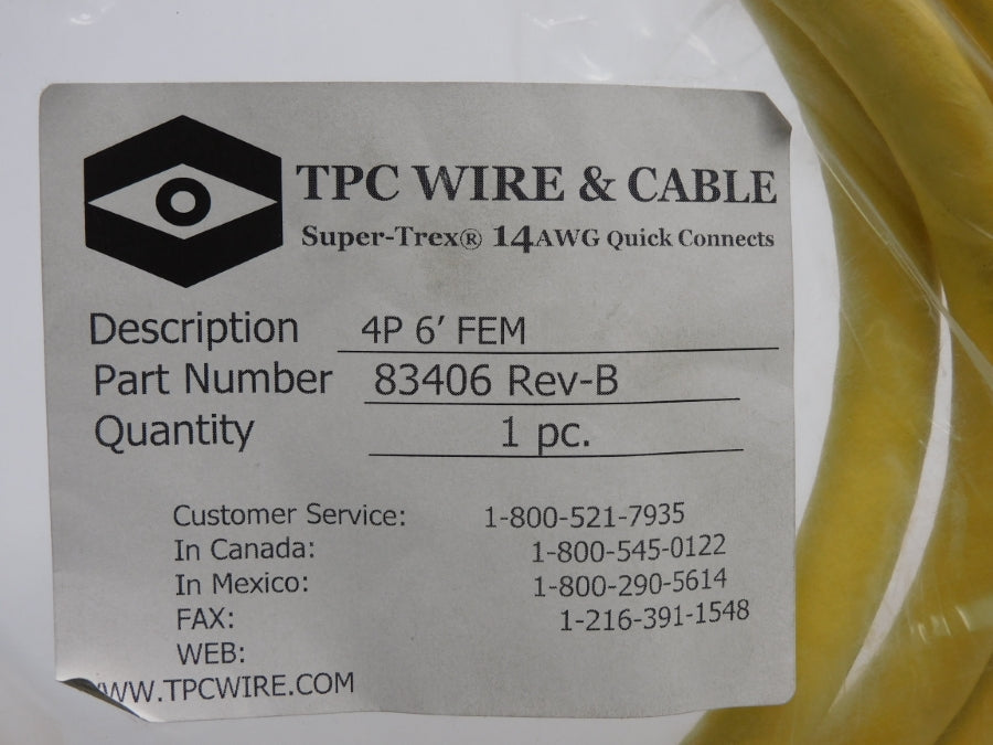 TPC WIRE&CABLE 83406 REV. B 6' NSMP