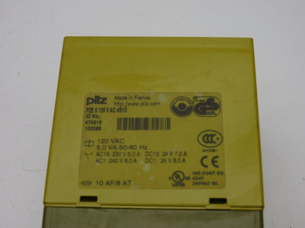 PILZ PZE5120VAC4S10 474916 120VAC 8A NSNP