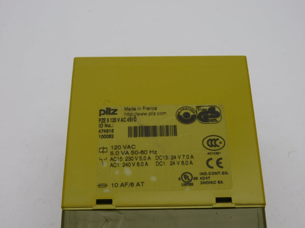 PILZ PZE5120VAC4S10 474916 120VAC 8A NSMP