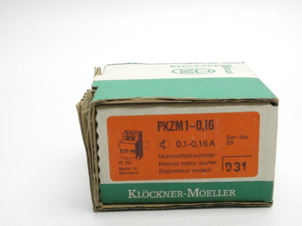 KLOCKNER MOELLER PKZM1-0.16 SER. 03 660V 0.1-0.16A NSMP
