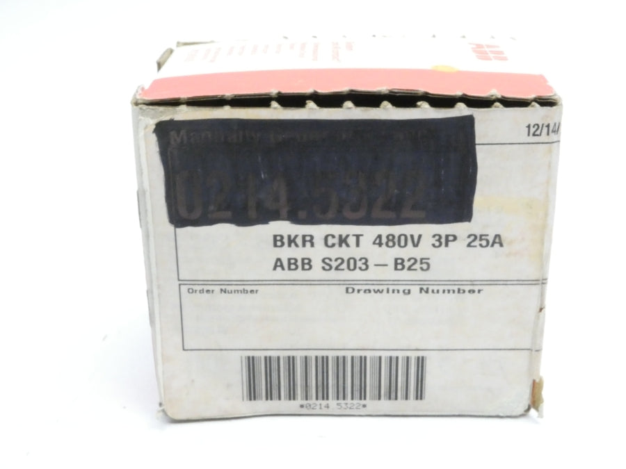 ABB 2CDS253001R0255 S203-B25 480V 25A NSMP