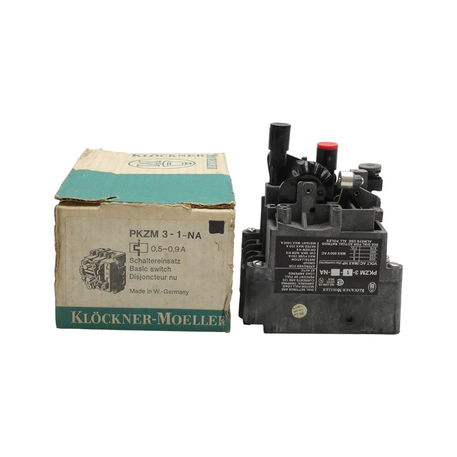 KLOCKNER MOELLER PKZM3-1-NA 600VAC 0.5-0.9A (NO COVER) NSMP