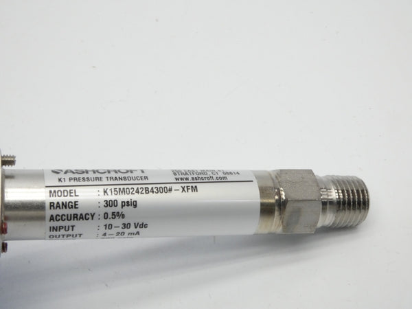 ASHCROFT K1-5-M02-42-B4-XFM 10-30VDC 300PSI NSMP