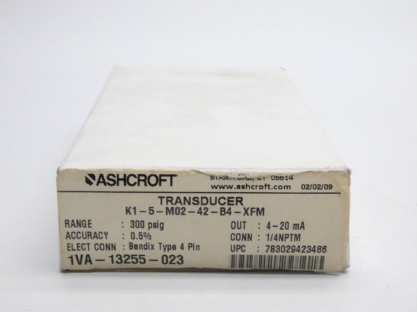 ASHCROFT K1-5-M02-42-B4-XFM 10-30VDC 300PSI NSMP