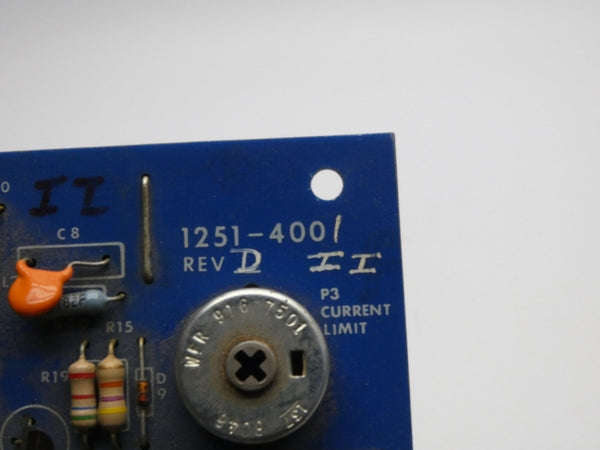 CONTROL BOARD 1251-4001 REV. D UNMP