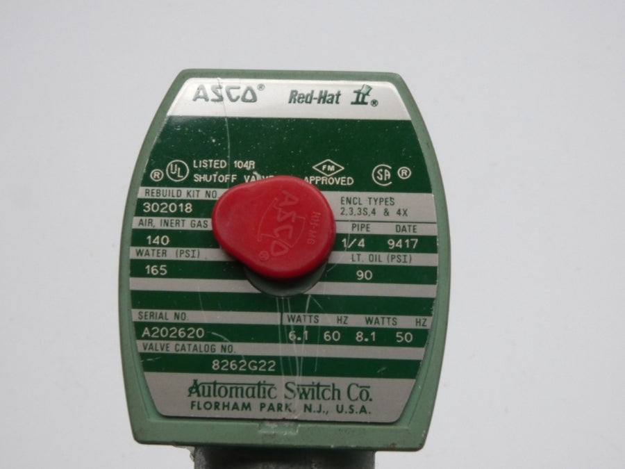 ASCO 8262G22 110/120V 140-165PSI 1/4" UNMP