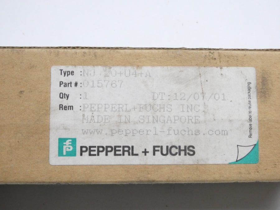 PEPPERL+FUCHS NJ20+U4+A 015767 10-60VDC 2A (AS IS) NSMP