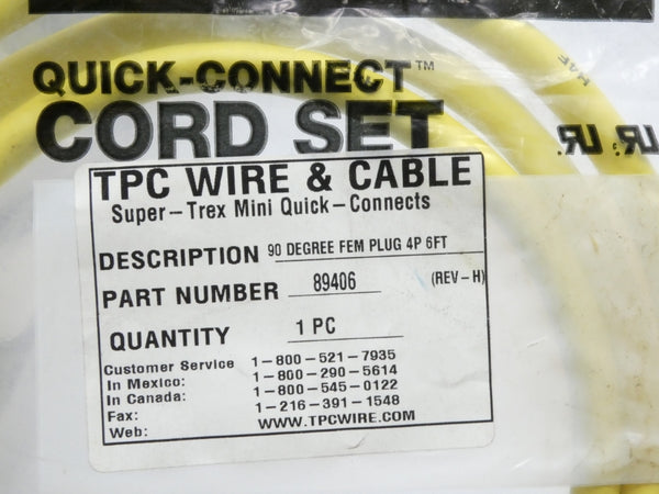 TPC WIRE&CABLE 89406 REV. H 6' NSMP