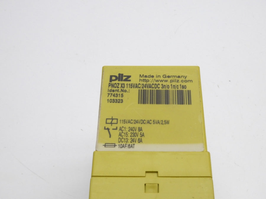PILZ PNOZ-X3-115VAC/24VACDC-3N/O-1N/C-1SO 774315 115VAC 8A NSNP