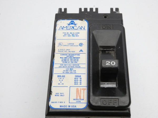 AMERICAN NE220 250VDC 20A UNMP