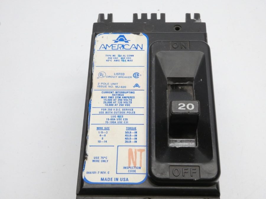 AMERICAN NE220 250VDC 20A UNMP