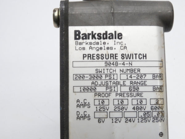 BARKSDALE 9048-4-N 480V 10A 200-3000PSI NSNP