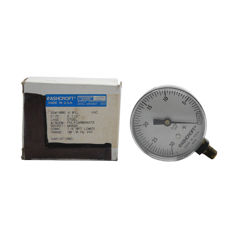ASHCROFT 25W1005H01LVAC 30"/0HG VAC NSMP