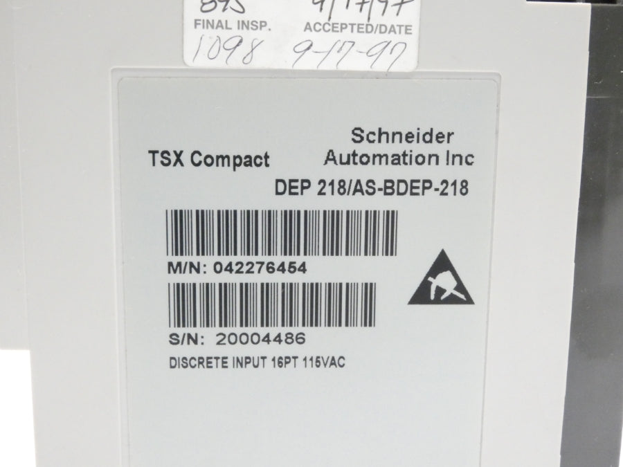 SCHNEIDER AUTOMATION DEP218/AS-BDEP-218 115VAC NSNP