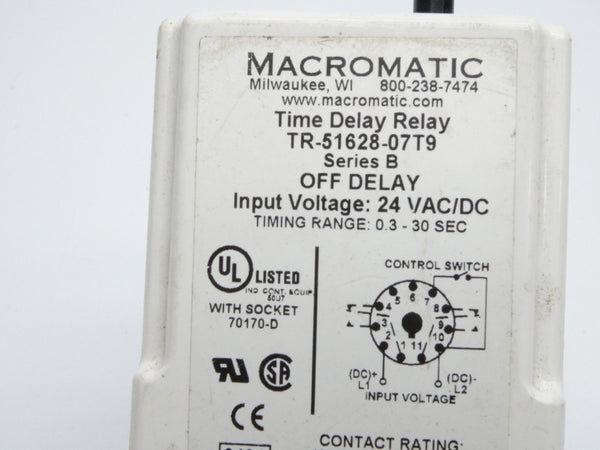 MACROMATIC TR-51628-07T9 SER. B 24VAC/DC 0.3-30S (NO KNOB) UNMP