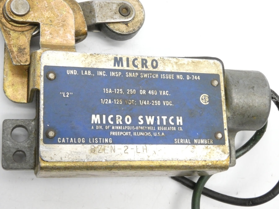 MICRO SWITCH BZLN-2-LH 460VAC UNMP