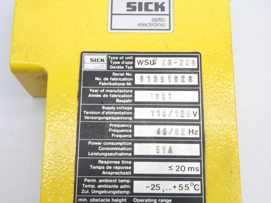SICK WSU26-220 110/120V UNMP
