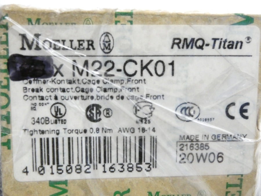 KLOCKNER MOELLER M22-CK01 500V 6A NSNP