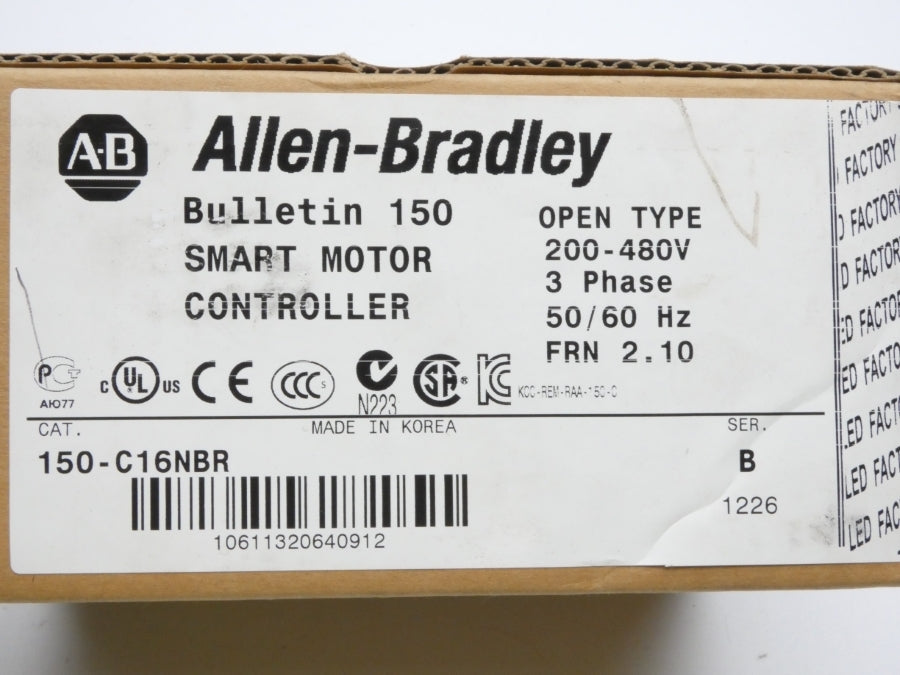 ALLEN BRADLEY 150-C16NBR SER. A F/W 2.10 200-480V NSFS