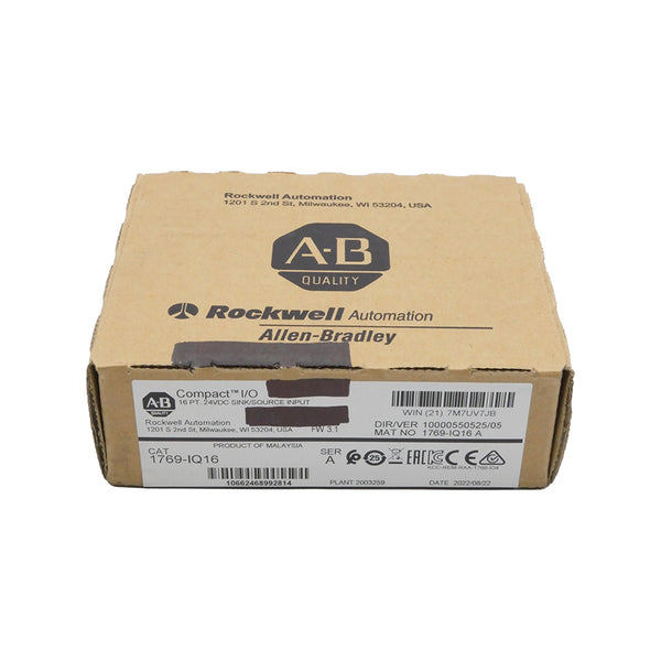 ALLEN BRADLEY 1769-IQ16 SER. A F/W 3.1 VER. 05 24VDC DATE: 2022 NSFS
