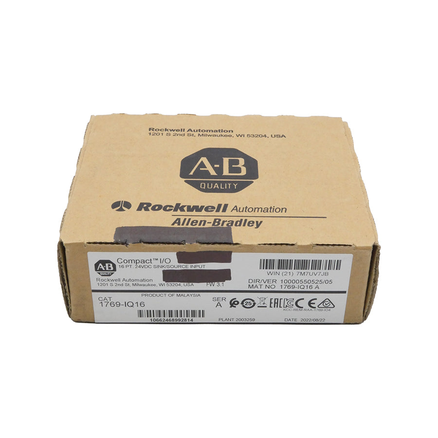 ALLEN BRADLEY 1769-IQ16 SER. A F/W 3.1 VER. 05 24VDC DATE: 2022 NSFS