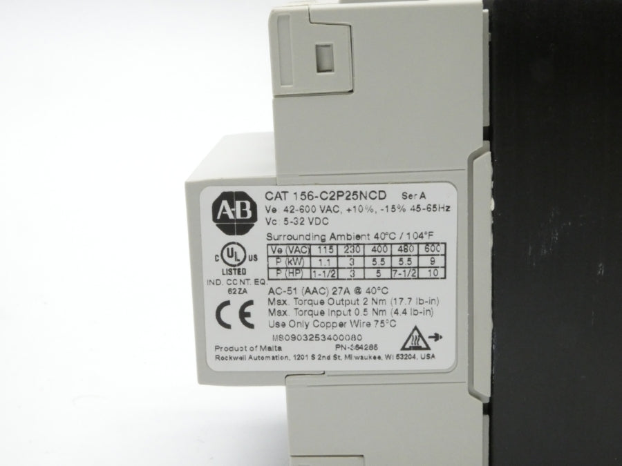 ALLEN BRADLEY 156-C2P25NCD SER. A 600VAC 25A NSMP