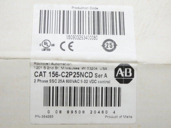 INDUSTRIAL SPARE PART 156-C2P25NCD SER. A 600VAC 25A NSMP