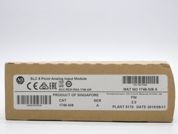 INDUSTRIAL SPARE PART 1746-NI8 SER. A F/W 2.0 DATE: 2019 NSFS