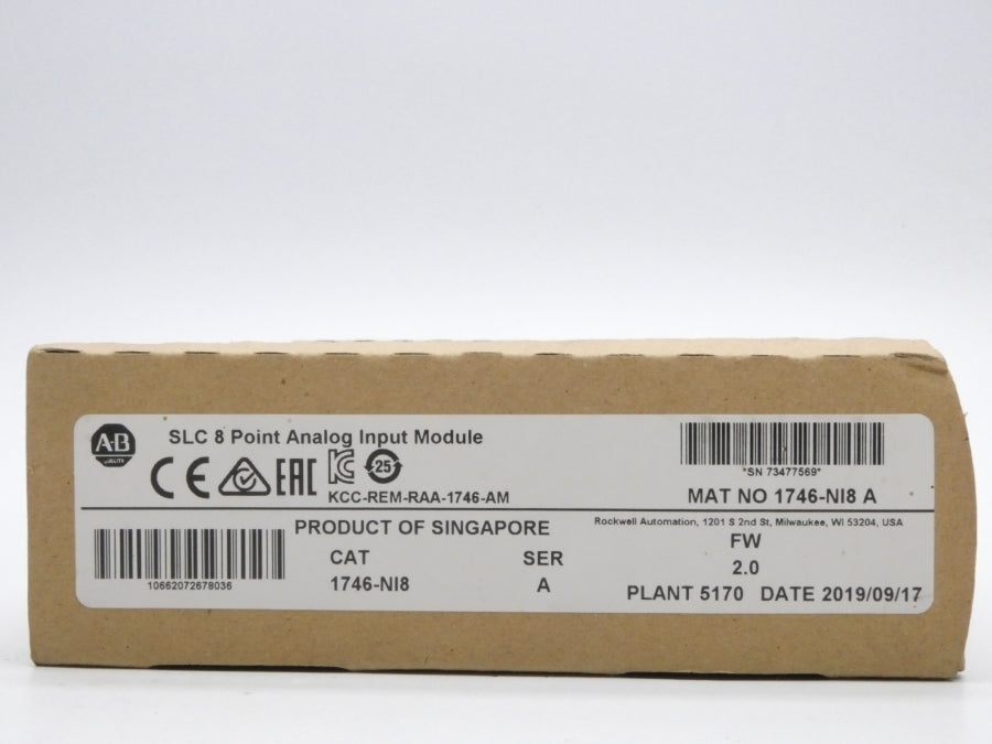 ALLEN BRADLEY 1746-NI8 SER. A F/W 2.0 DATE: 2019 NSFS