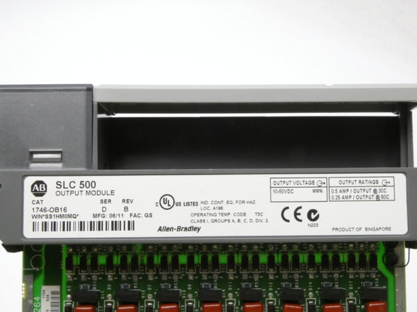 ALLEN BRADLEY 1746-OB16 SER. D 10-50VDC 0.5A (NO TERMINAL BLOCK) NSMP