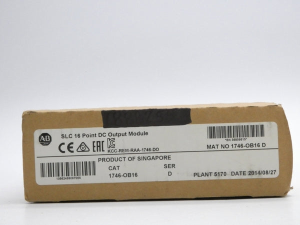 ALLEN BRADLEY 1746-OB16 SER. D 10-50VDC 0.5A (NO TERMINAL BLOCK) NSMP
