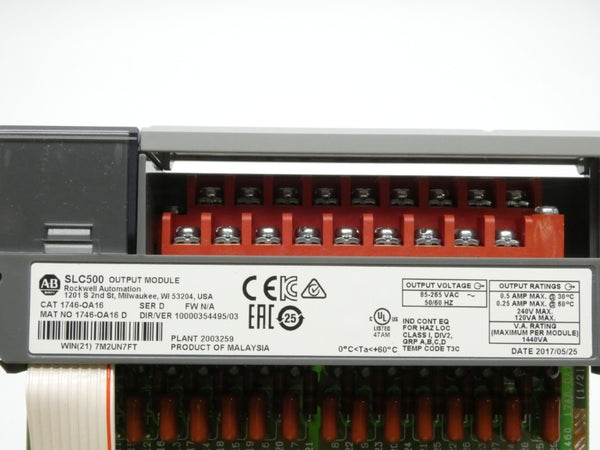 ALLEN BRADLEY 1746-OA16 SER. D VER. 03 85-265VAC 0.5A NSMP