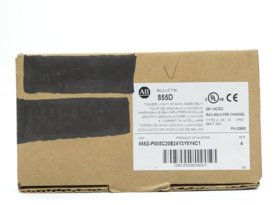 ALLEN BRADLEY 855D-P00SC20B24Y3Y8Y4C1 SER. A 24V NSMP