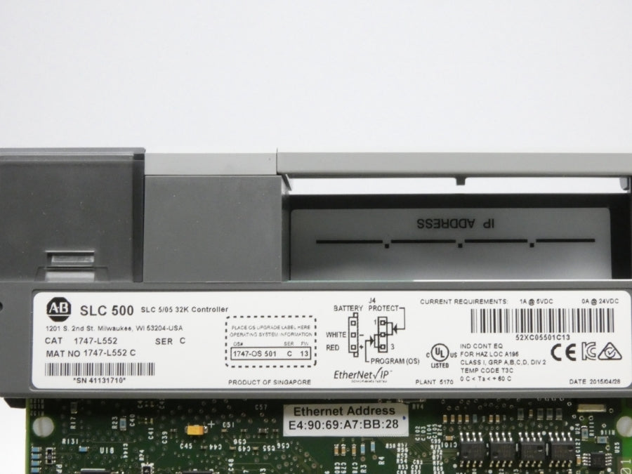 ALLEN BRADLEY 1747-L552 SER. C F/W 13 24VDC 1A NSMP